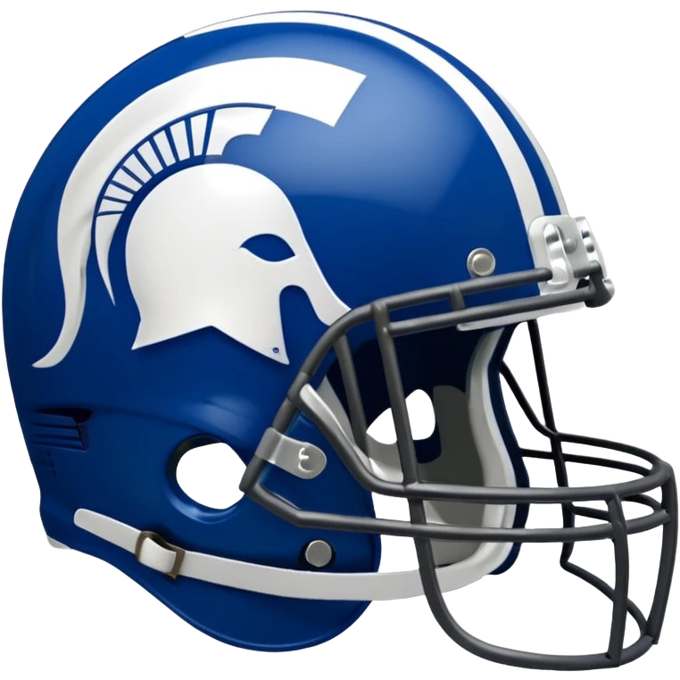 royal blue and white Michigan state spartians helmet emoji