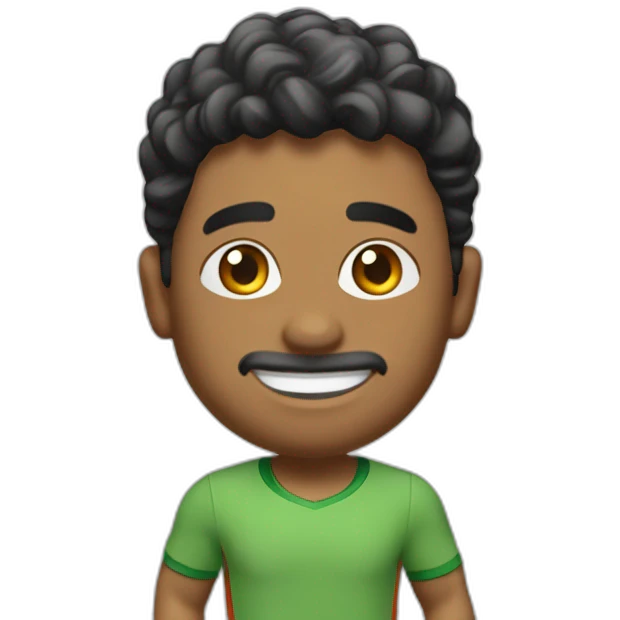Chico pelo castaño con conjunto nike emoji