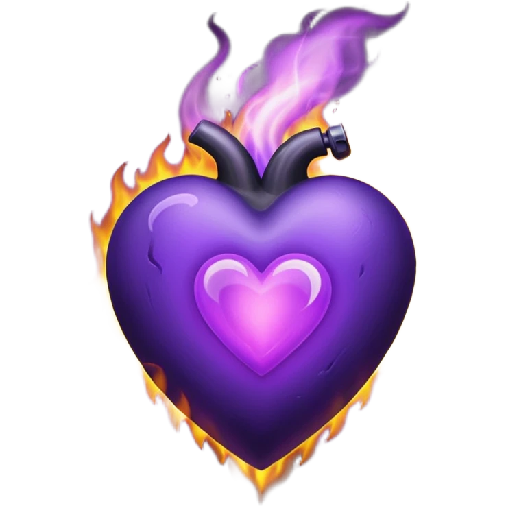 purple heart burns in black fire emoji