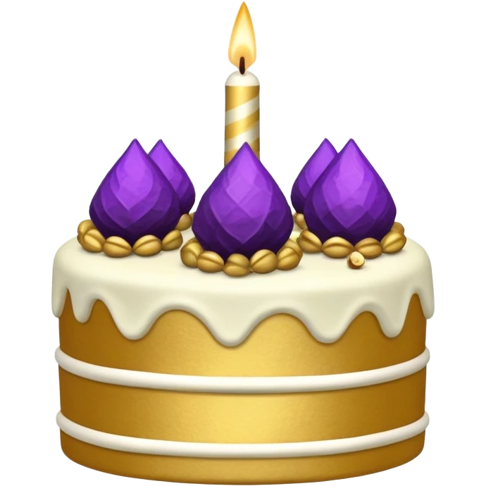 Los Angeles Kush cake in purple and gold emoji