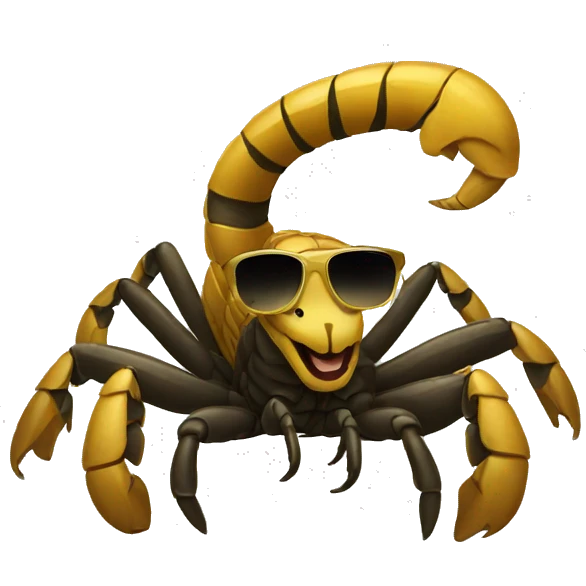 Scorpion with sunglasses emoji