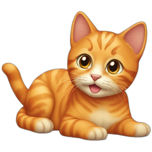 1years old full Orange cat emoji