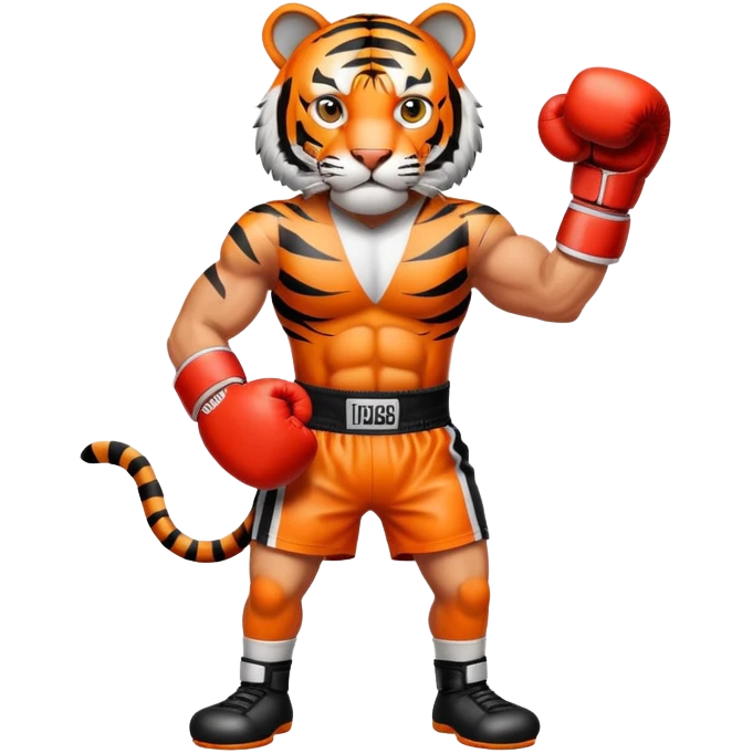 Tiger wearing boxing gloves emoji