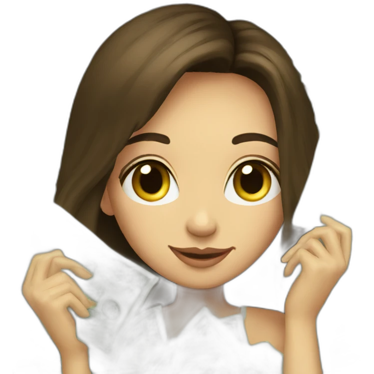 brunette,-with-beautiful-hair, -raining-money emoji