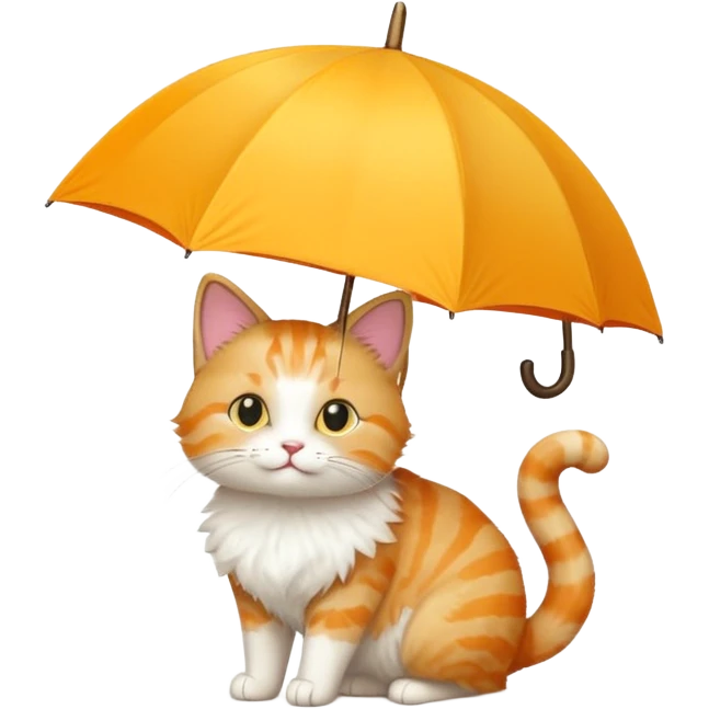 Cat with yellow umbrella emoji