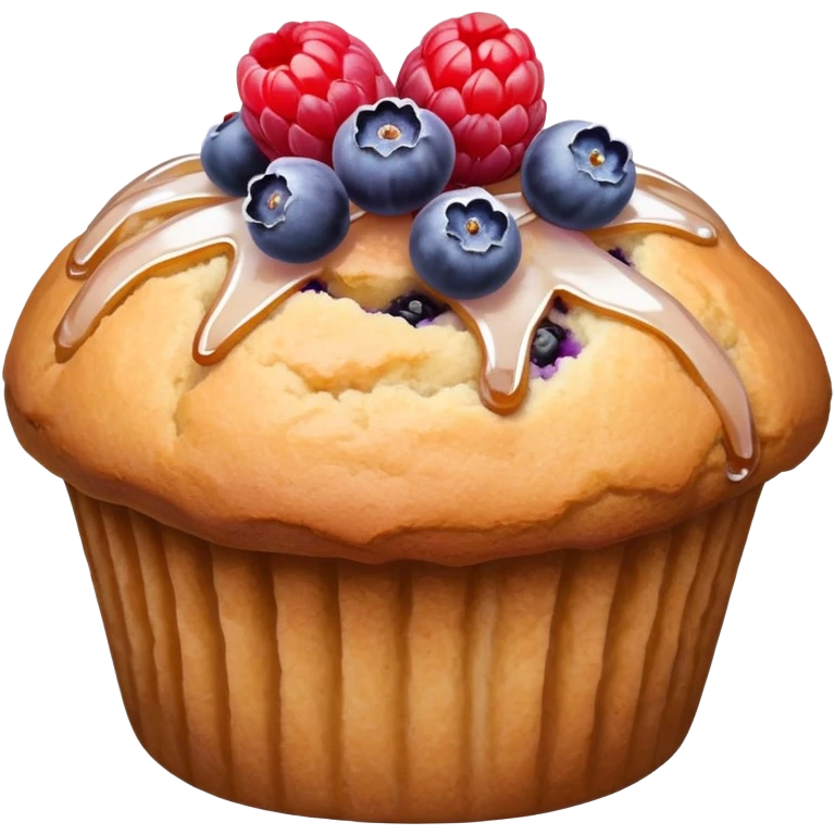 Lavender flower sprig muffin with berries and sugar  emoji