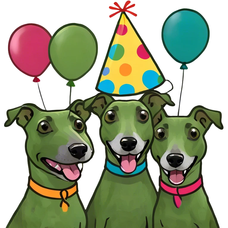 Whippets with balloons emoji