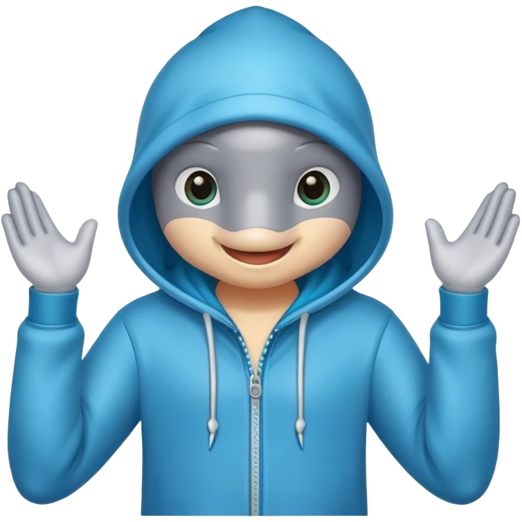 dolphin with a hoodie emoji