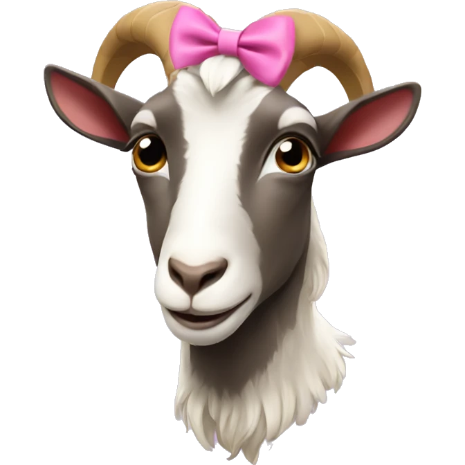 goat with coquette bow emoji