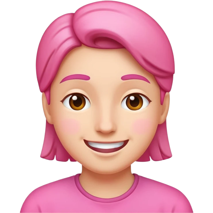 Happy pink easyer ego emoji