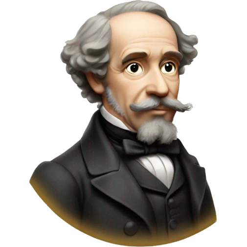 Charles Dickens holds a candy in his hand emoji