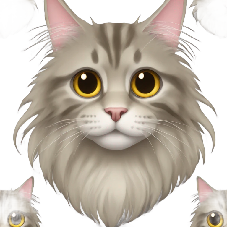 Maine Coon with eyes in a bunch emoji