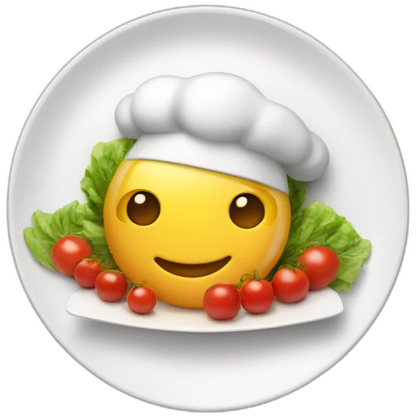 Gourmet food on plate emoji