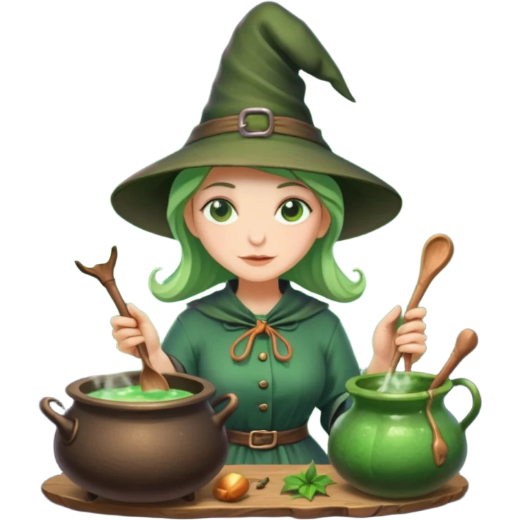 green witch cooking potion emoji