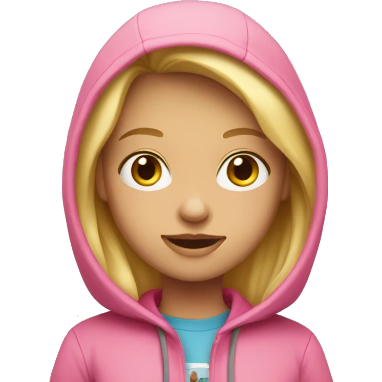 Blond girl with a pink hoodie  emoji