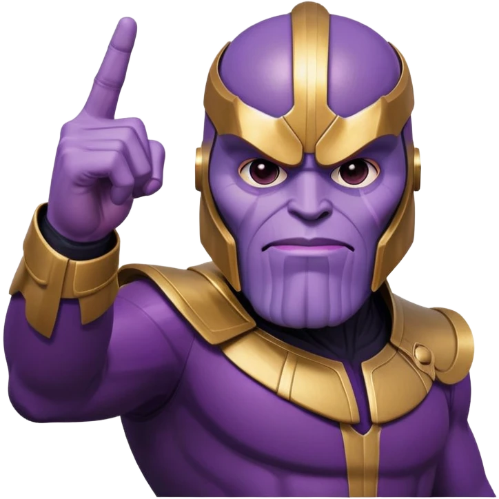 Purple villain Thanos with Squid Game aesthetic showing middle finger emoji