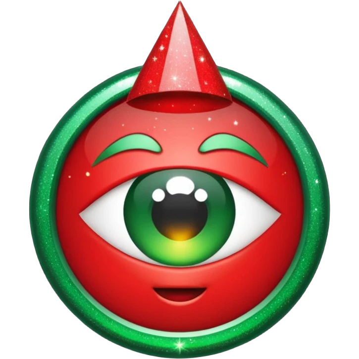 glitter red and green lupa emoji