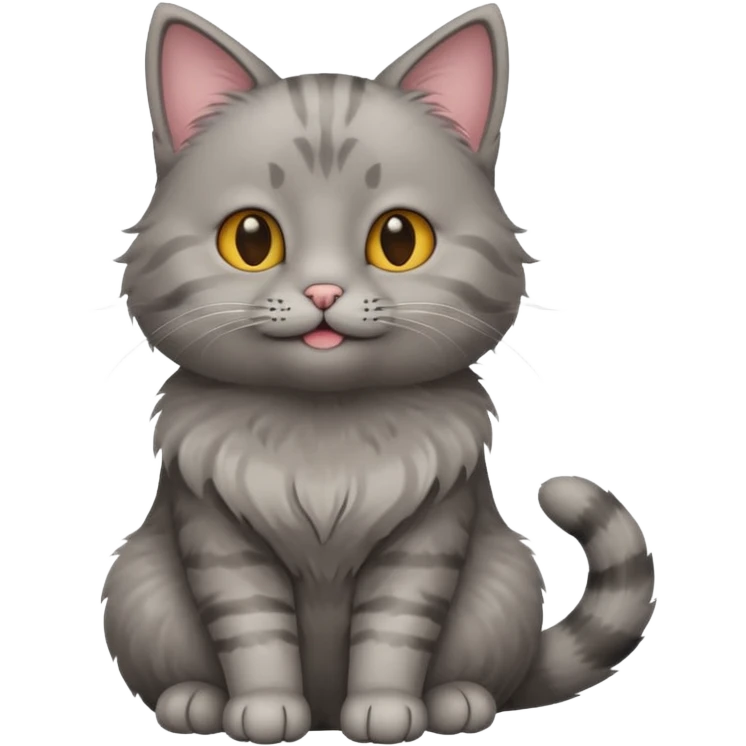 simple cat, sitting, small smile emoji