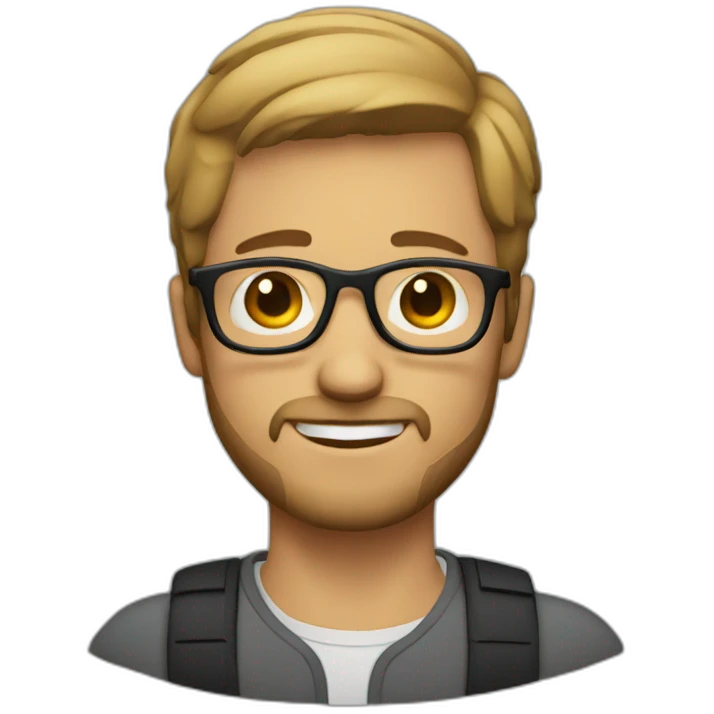 guy with short hair, beard and glasses emoji