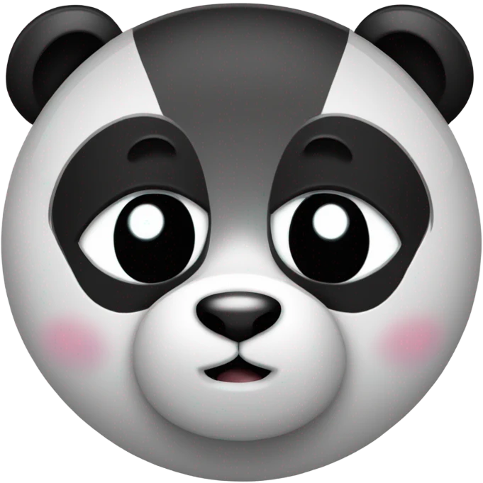 Panda con una luna y un corazón negro  emoji