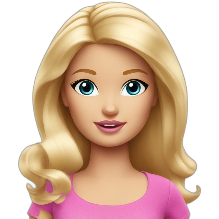 Blonde girl Barbie cute round face emoji