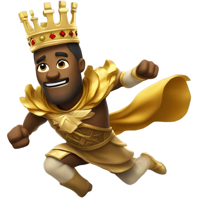 King running fast with crown emoji