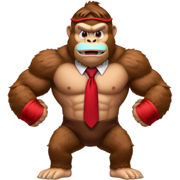 Donkey Kong🦍💪🐵 with red tie emoji
