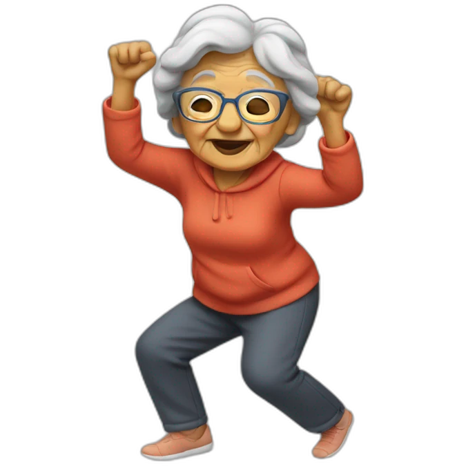 Grandma dabbing emoji