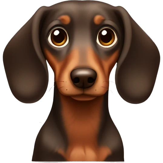 Sad brown Long-haired dachshund emoji