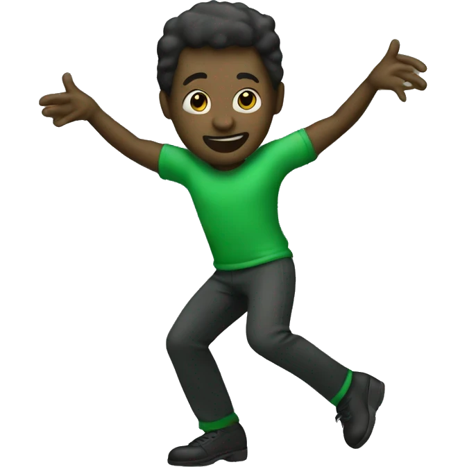 Dancing black man in green emoji