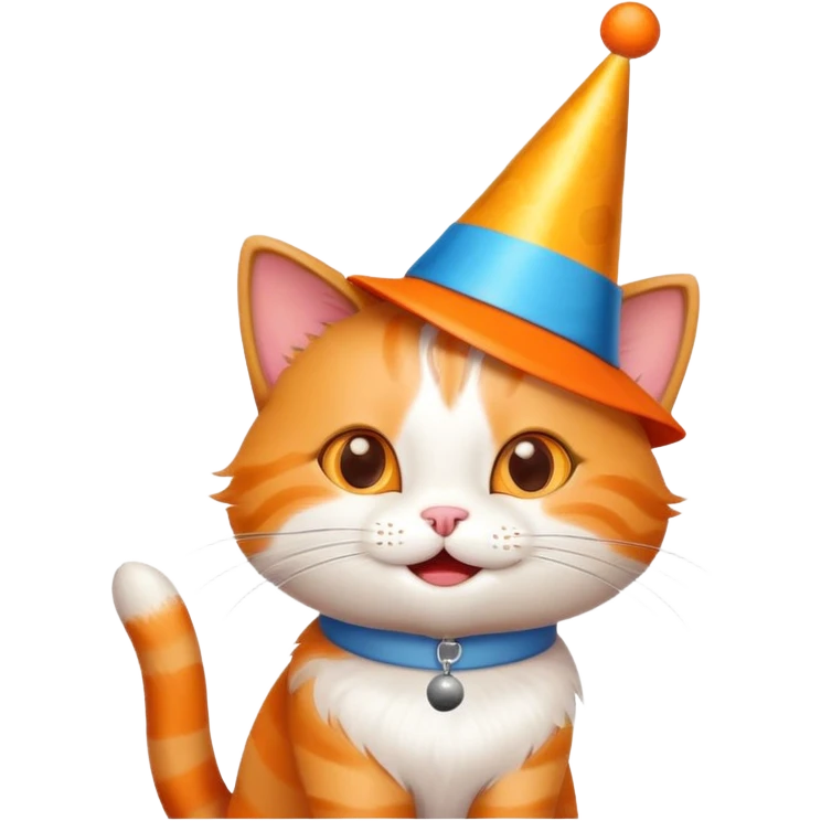 happy cat playing golf on his birthday emoji