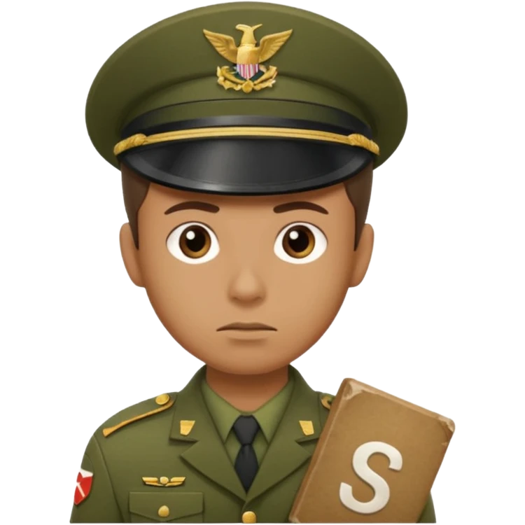 Soldat der salotiert und den Buchstaben S.A.S emoji