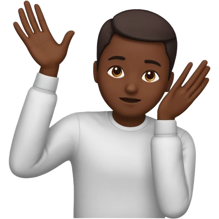 The emoji is as follows: head down while shaking it left and right moderately, right hand up near the head in this emoji position ☝️ while shaking forward and backwards moderately and gives the vibe of "nah we gotta go" or "nah fk this shi we out" emoji
