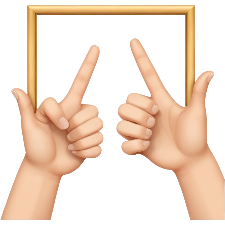 two hands making a frame gesture with fingers and thumbs, director framing shot emoji