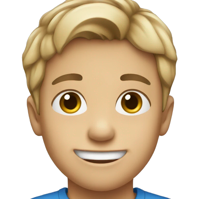 smiling boy in blue shirt emoji
