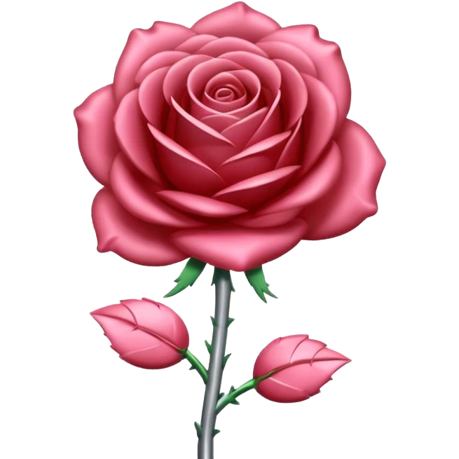 gray metal chrome rose, without green leaves, just flower emoji