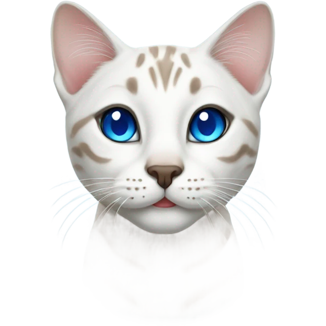white bengal cat with blue eyes  emoji