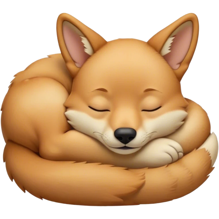 Meme-Worthy Cute Sleeping Dingo Portrait Emoji, Head resting peacefully with a contented smile, showcasing a lean build and a luxuriously soft sandy fur, eyes shut in a serene, restful nap, Simplified yet hilariously adorable features, highly detailed, glowing with a soft, drowsy light, high shine, relaxed and utterly lovable, stylized with an air of playful laziness, bright and heartwarming, soft glowing outline, capturing the essence of a comically sleepy dingo, so meme‐worthy it feels like it could instantly become the next viral sensation of adorable outback slumber! emoji