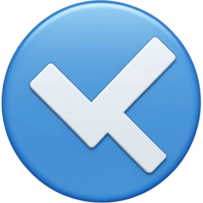 Mavi yuvarlak içinde beyaz tik emoji