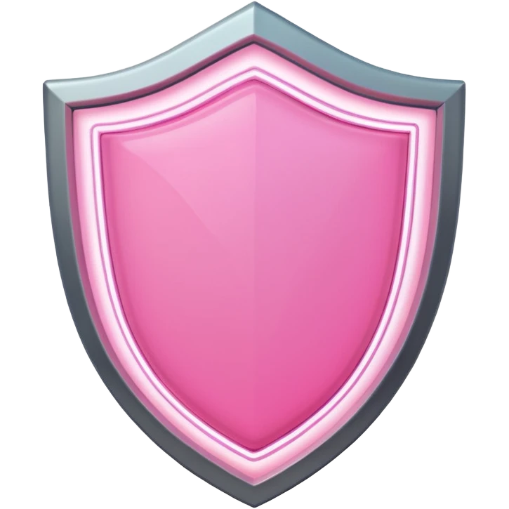 pastel pink neon shield with white frame emoji