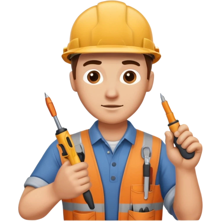 a handyman holding a screwdriver emoji