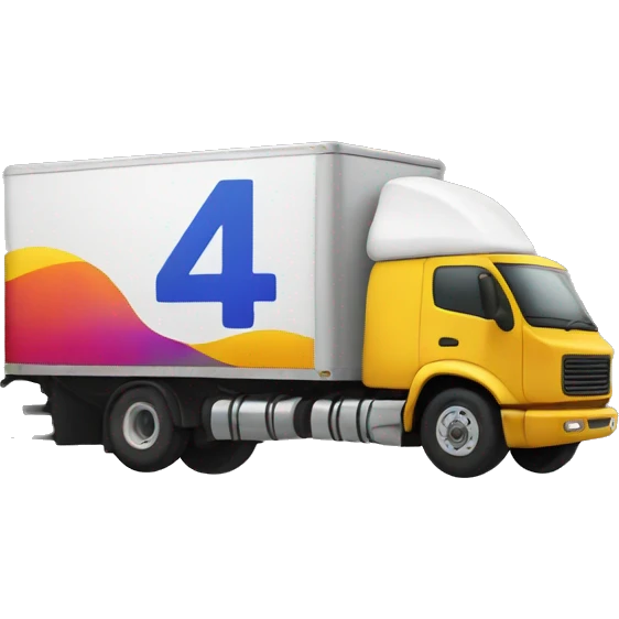 Truck with the text channel 4 emoji