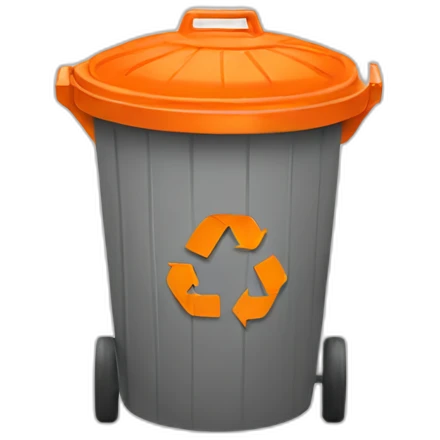 Orange garbage bin emoji