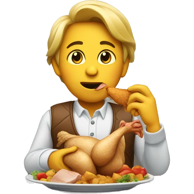 Person eating chicken emoji