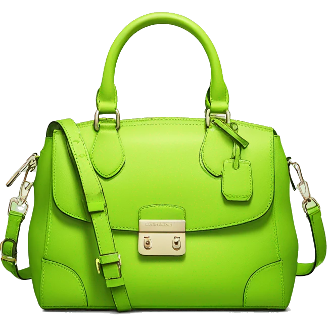 Realistic lime green michael kors satchel purse.  emoji