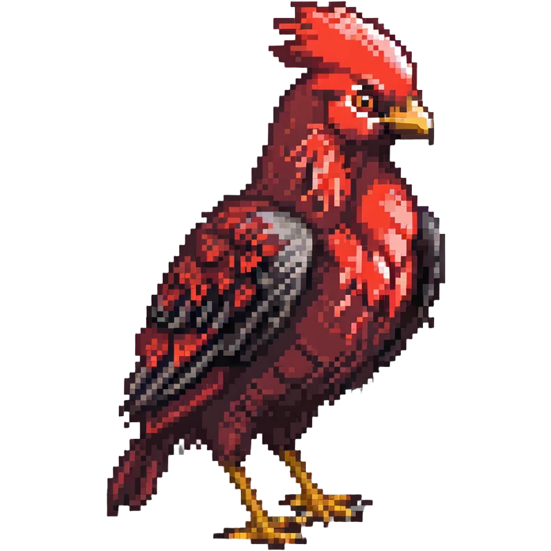 Red chocobo from Final Fantasy, large bird with red feathers emoji