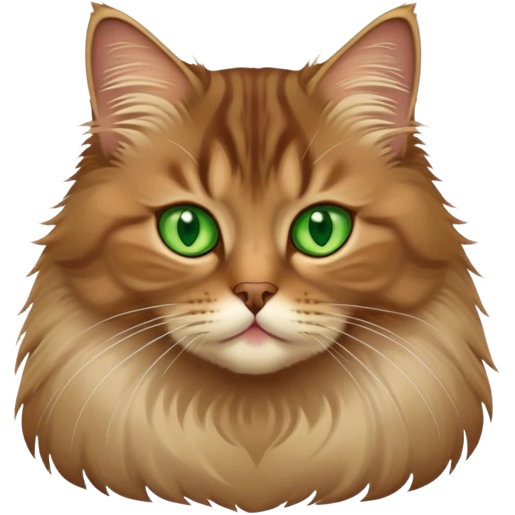 siberian brown cat with green eyes emoji