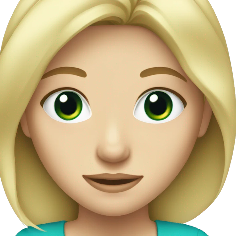 blonde girl with blue green eyes emoji