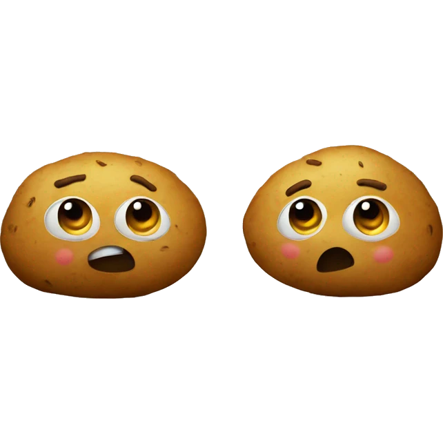 two potatoes watching movie emoji