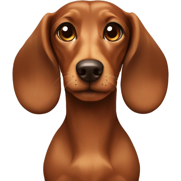 brown dachshund with light brown fluffy ears and breast emoji